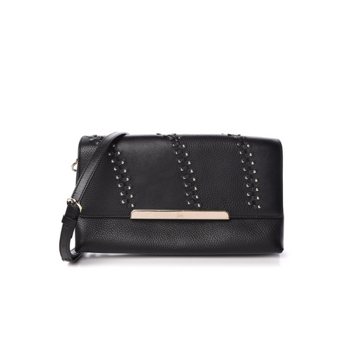 CHRISTIAN LOUBOUTIN BLACK STUD LEATHER CROSS BODY